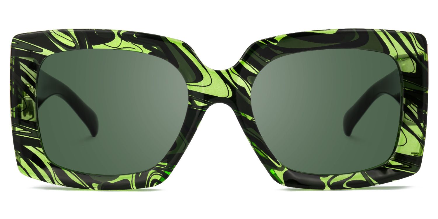 Borislav - Rectangle Green/Pattern Sunglasses product detail 2