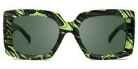 Borislav - Rectangle Green/Pattern Sunglasses | Vooglam Angle View