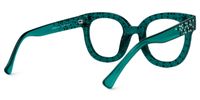Candice - Square Green Eyeglasses | Vooglam Side View