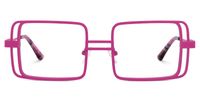 Fergus - Rectangle Pink Eyeglasses | Vooglam Angle View