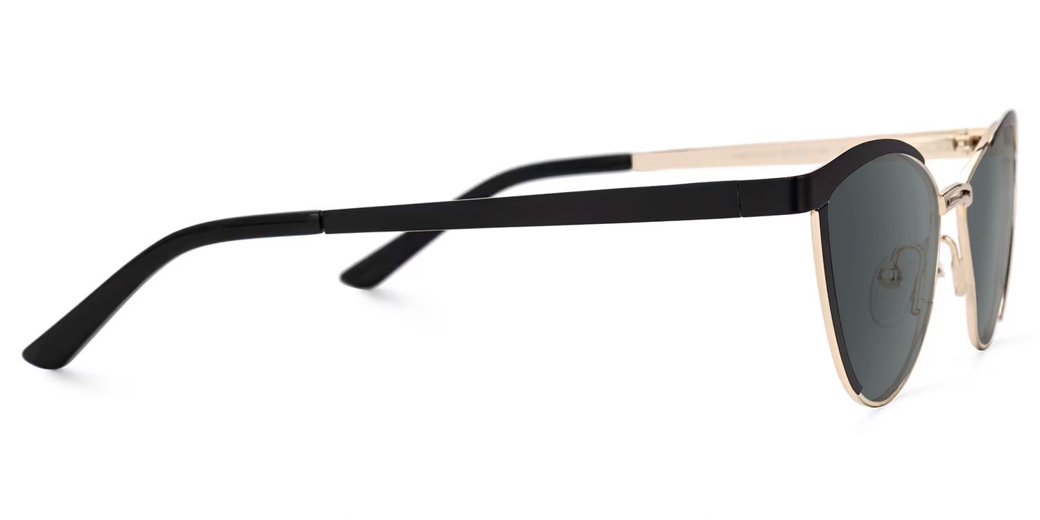 Sydney Black Cat Sunglasses Frames with Gold Accents │Vooglam 4