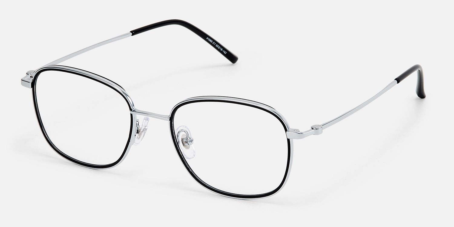 Static - Oval Silver Eyeglasses | Vooglam Front View