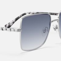 Devereux - Boho Chic Square Silver Sunglasses | Vooglam Design Details