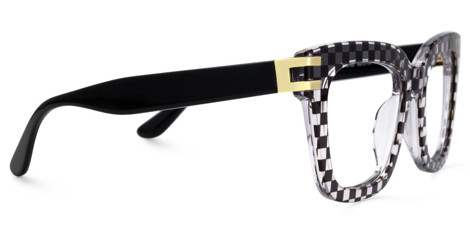 Anjelica - Distinctive Square Patterned Glasses by Vooglam - Product View 4