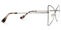 Ebba - Butterfly Silver Eyeglasses | Vooglam 