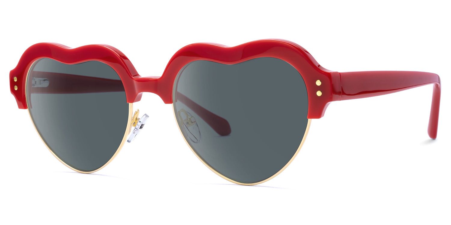 Galido - Geometric Red Prescription Sunglasses | Vooglam Front View