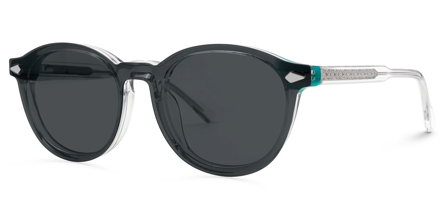 Ferguson - Round Crystal Sunglasses | Vooglam Side View