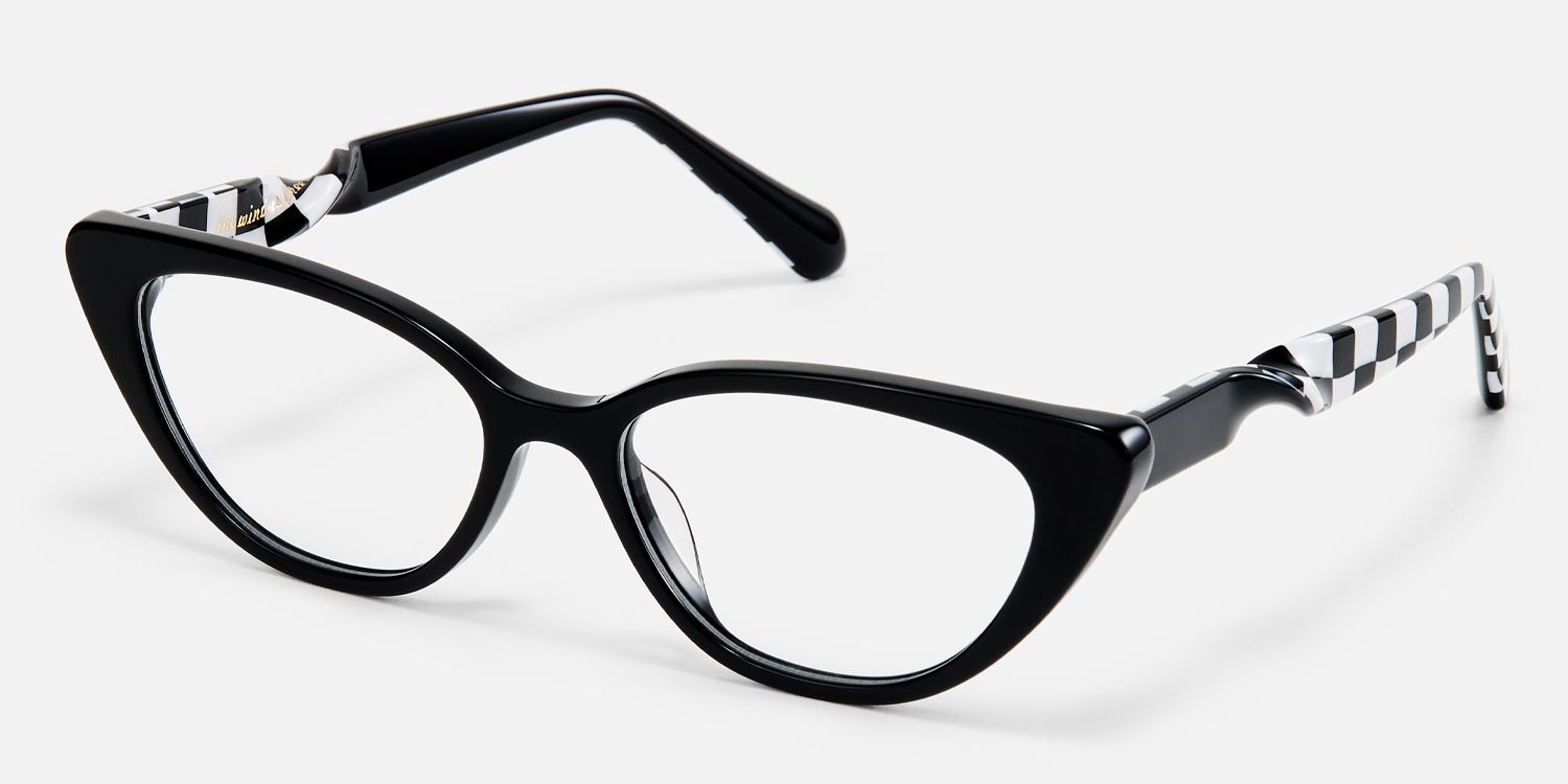 Harena - Cat Eye Black Eyeglasses | Vooglam Front View