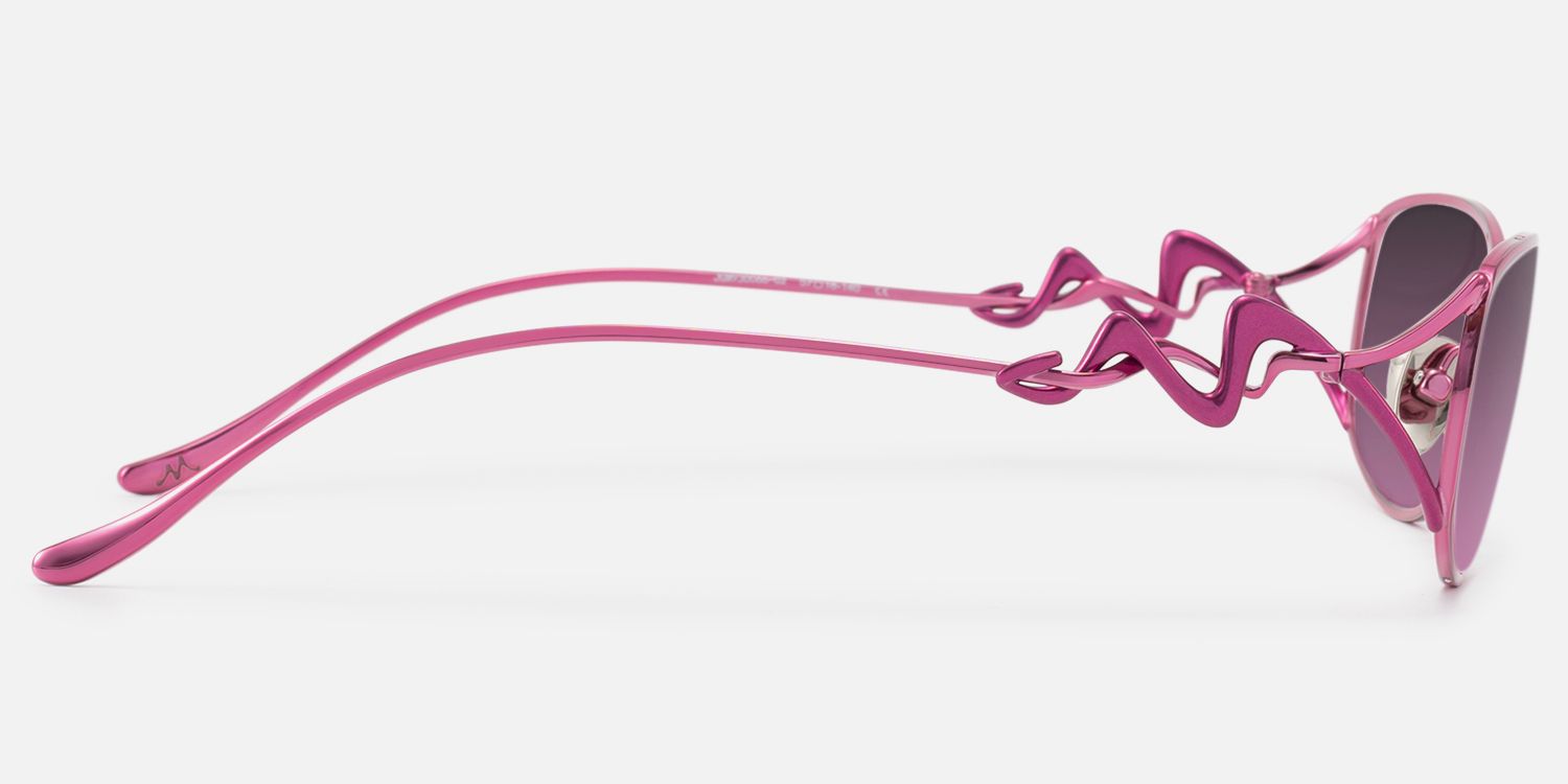 Okinawa - Wave Temple Purple Lens Pink Sunnies | Vooglam Side View
