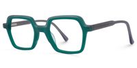 Elliena - Square Green Eyeglasses | Vooglam Front View
