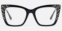 Glitz - Cat Eye Black Eyeglasses | Vooglam Angle View