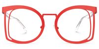 Adelita - Square Red Eyeglasses | Vooglam Angle View