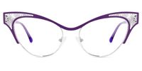 Callista - Cat Eye Purple/Silver Eyeglasses | Vooglam Angle View