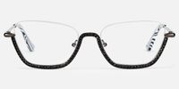 Viva - Cat Eye Black Eyeglasses | Vooglam Angle View