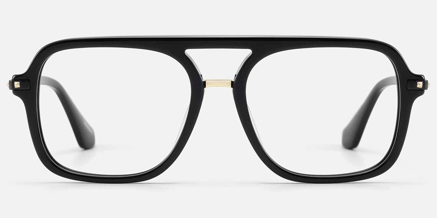 Marfa - Boho Chic Aviator Black Eyeglasses | Vooglam Angle View