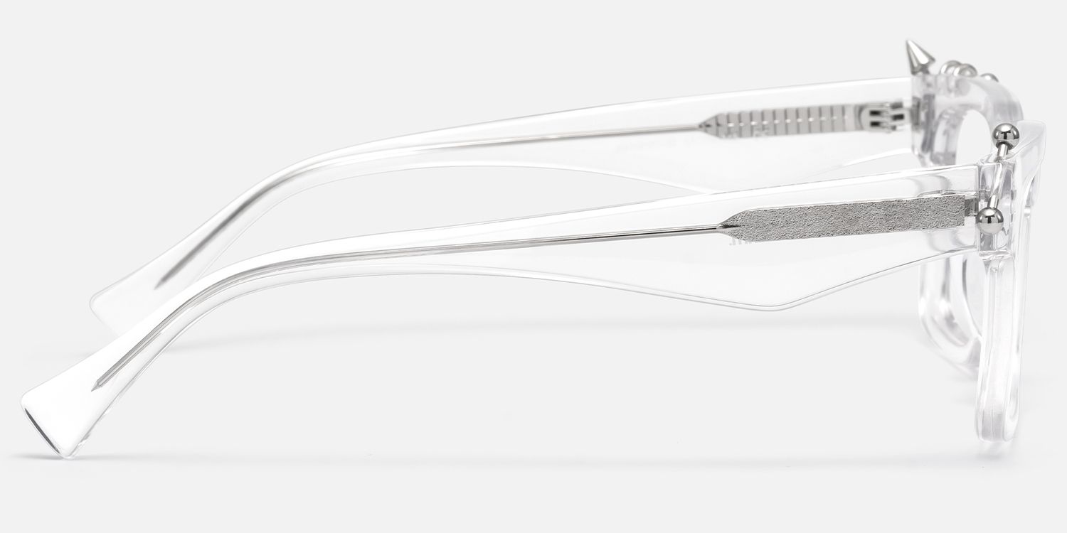 Spike - Rectangle Transparent Eyeglasses | Vooglam Side View