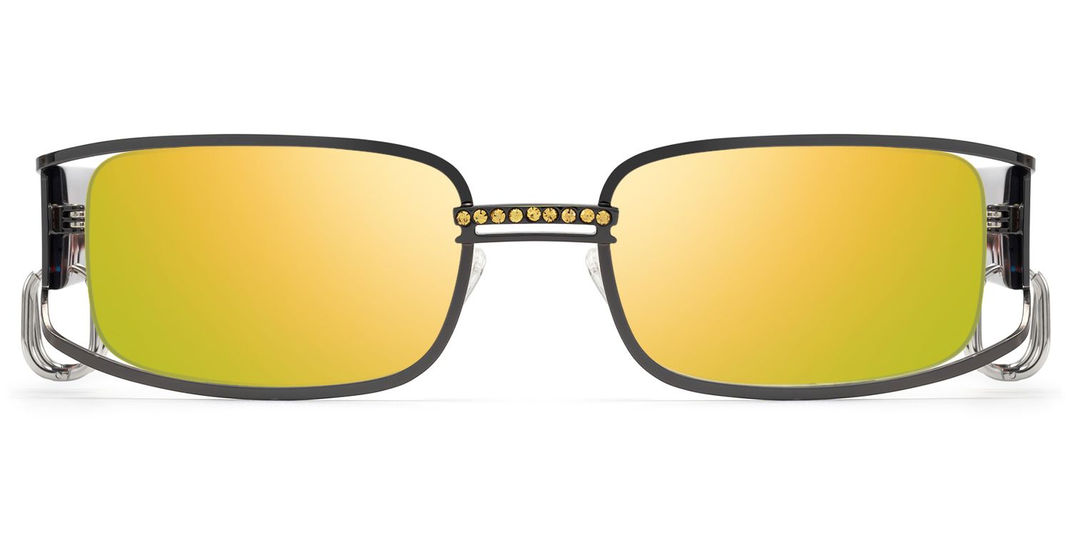 Frame Size of Riff - Rectangle Grey Sunglasses | Vooglam