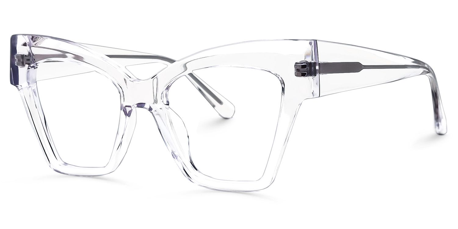 Reginald - Cat Eye Crystal Eyeglasses | Vooglam Front View