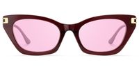 Siren - Cat Eye Red Sunglasses | Vooglam Angle View