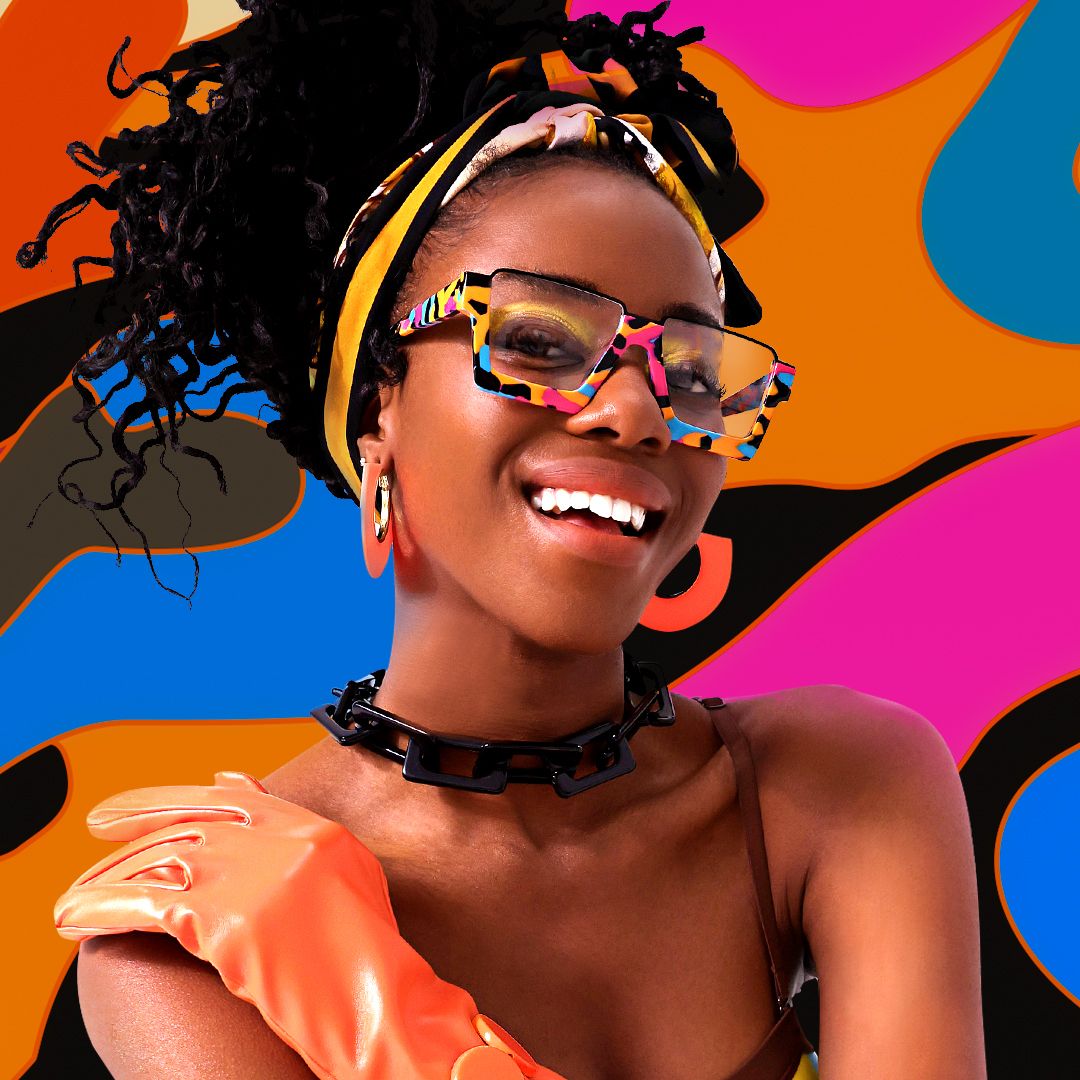 model wearing Dardhan - Rectangle Multicolor Eyeglasses 2