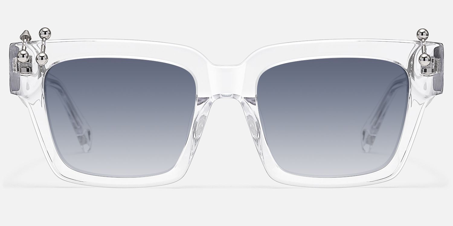 PIERCE - Square Transparent Sunglasses | Vooglam Angle View