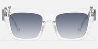 PIERCE - Square Transparent Sunglasses | Vooglam Angle View