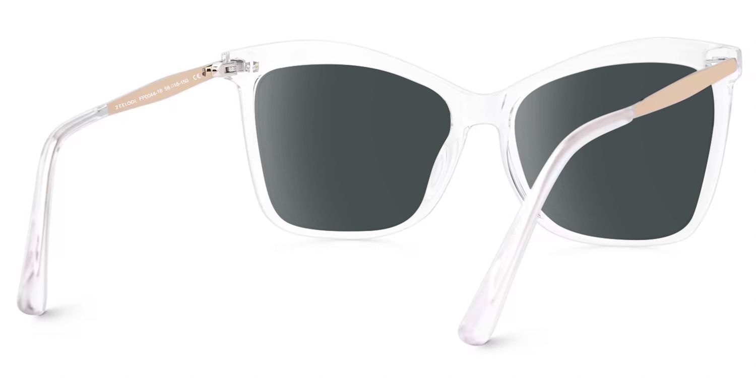 Libby Crystal Clear Distinctive Full-Frame Sunglasses by Vooglam - Side View