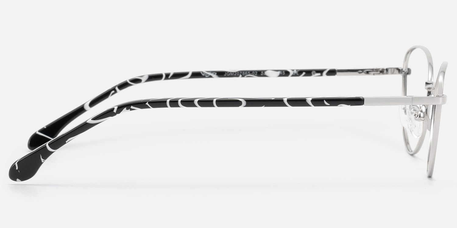Starlette - Cat Eye Silver Eyeglasses | Vooglam Side View