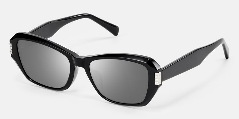 Flicker - Geometric Black Bug Eye Sunglasses | Vooglam
