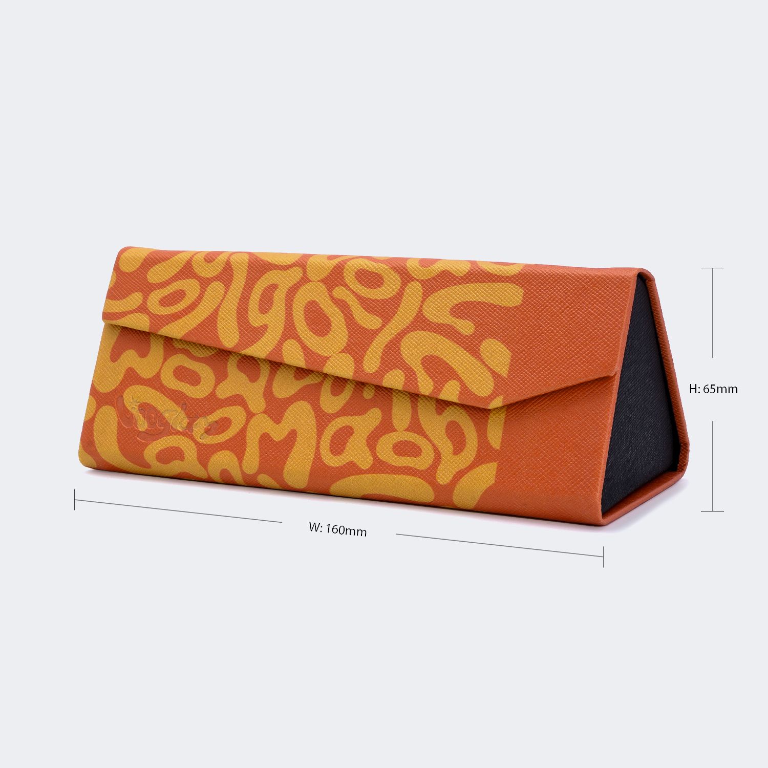 Stylish Foldable Glasses Case - Vibrant Orange Design - Product View 4