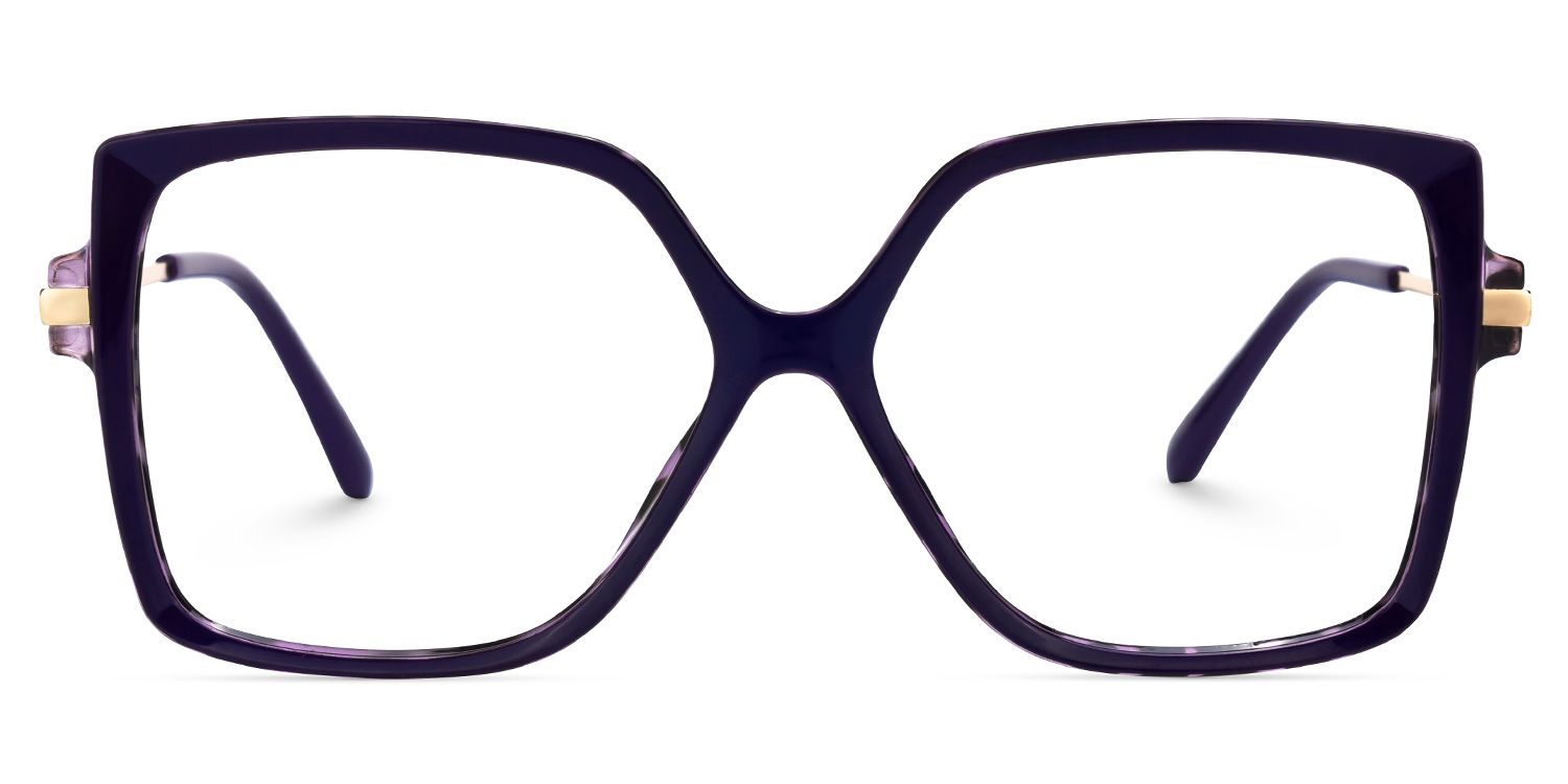 Faisal - Square Purple Eyeglasses | Vooglam Angle View