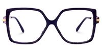 Faisal - Square Purple Eyeglasses | Vooglam Angle View