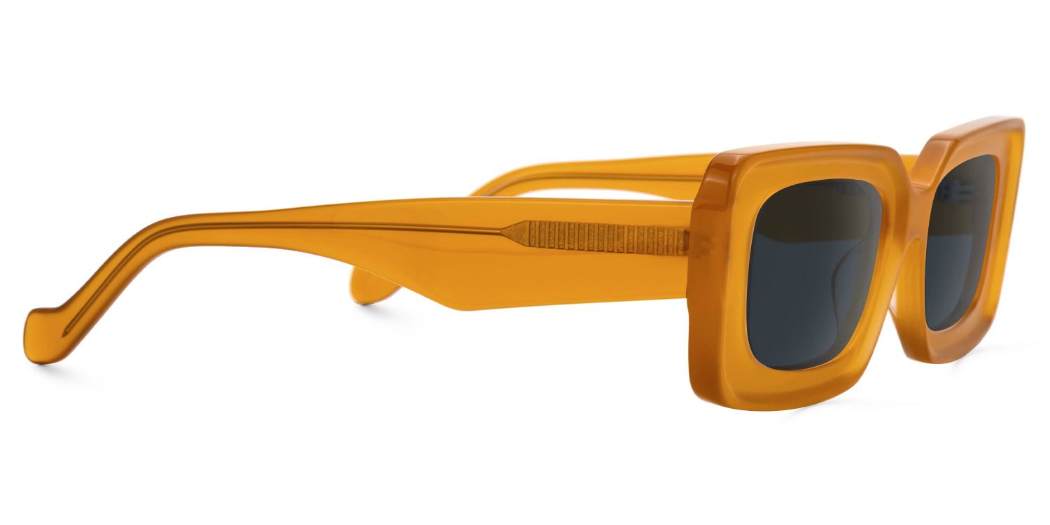 Kadmiel - Rectangle Orange Prescription Sunglasses by Vooglam - Product View 4