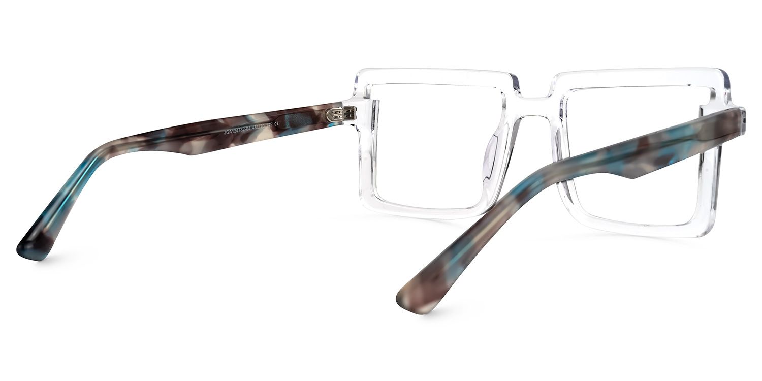 Efthymia - Square Crystal Eyeglasses | Vooglam Side View