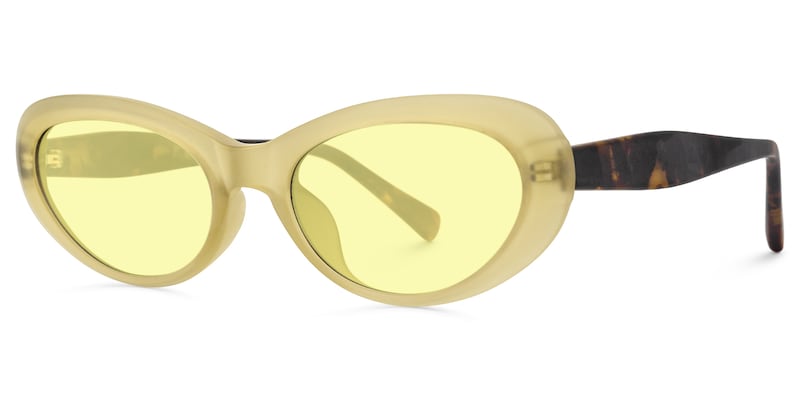 Phantom - Oval Yellow Sunglasses