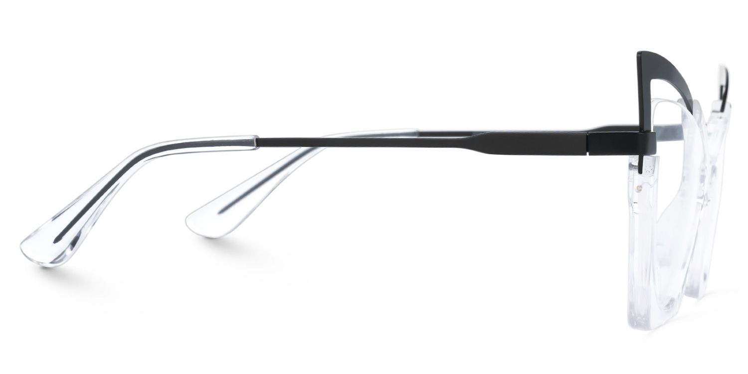 Emiko - Cat Eye Black/Crystal Eyeglasses | Vooglam 4