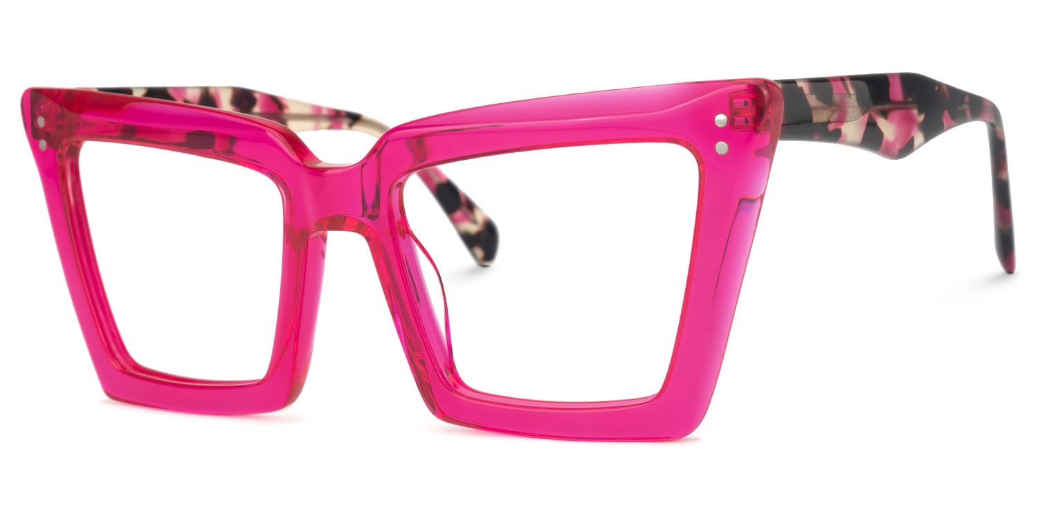 Eduardo - Square Pink Eyeglasses | Vooglam Front View