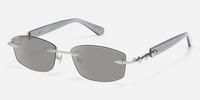 Fracture - Light Grey Tint Rimless Sunglasses | Vooglam Front View
