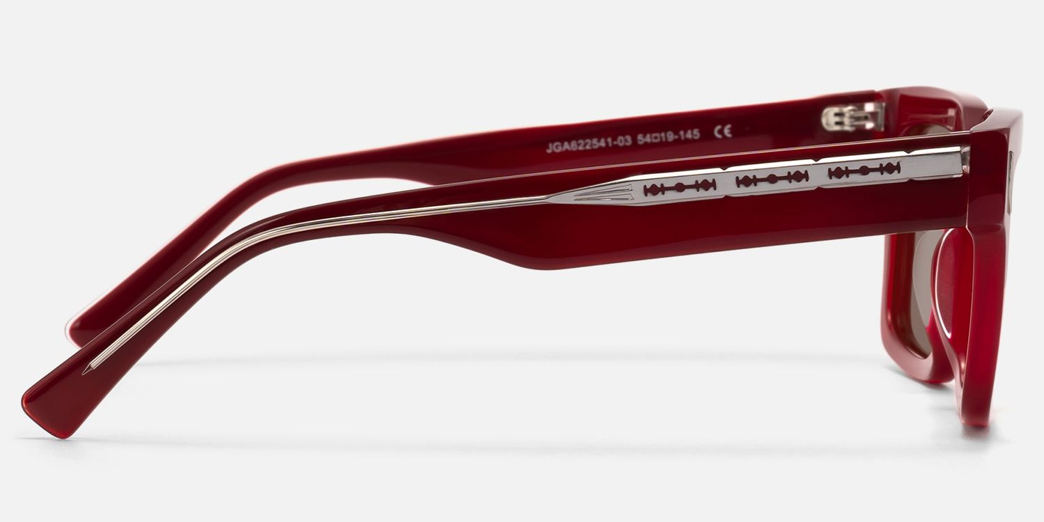 Razor - Brown Tint Transparent Red Sunglasses | Vooglam Side View