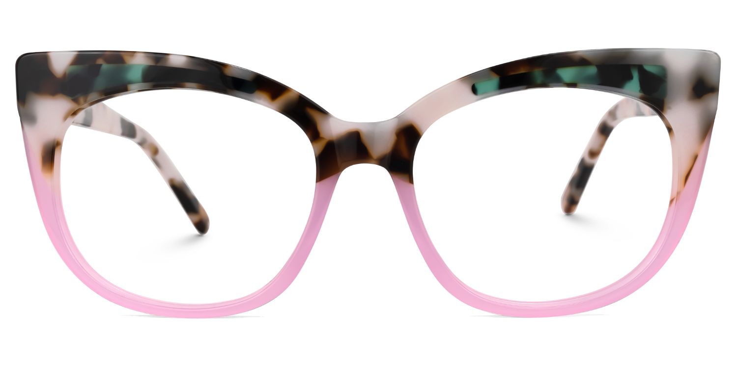 Edythe - Cat Eye Pink/Tortoise Eyeglasses | Vooglam Angle View