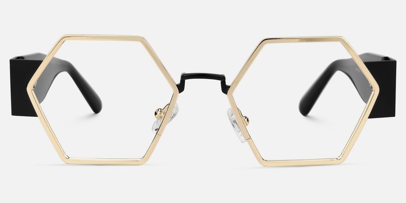 Lizzy - Geometric Gold Eyeglasses