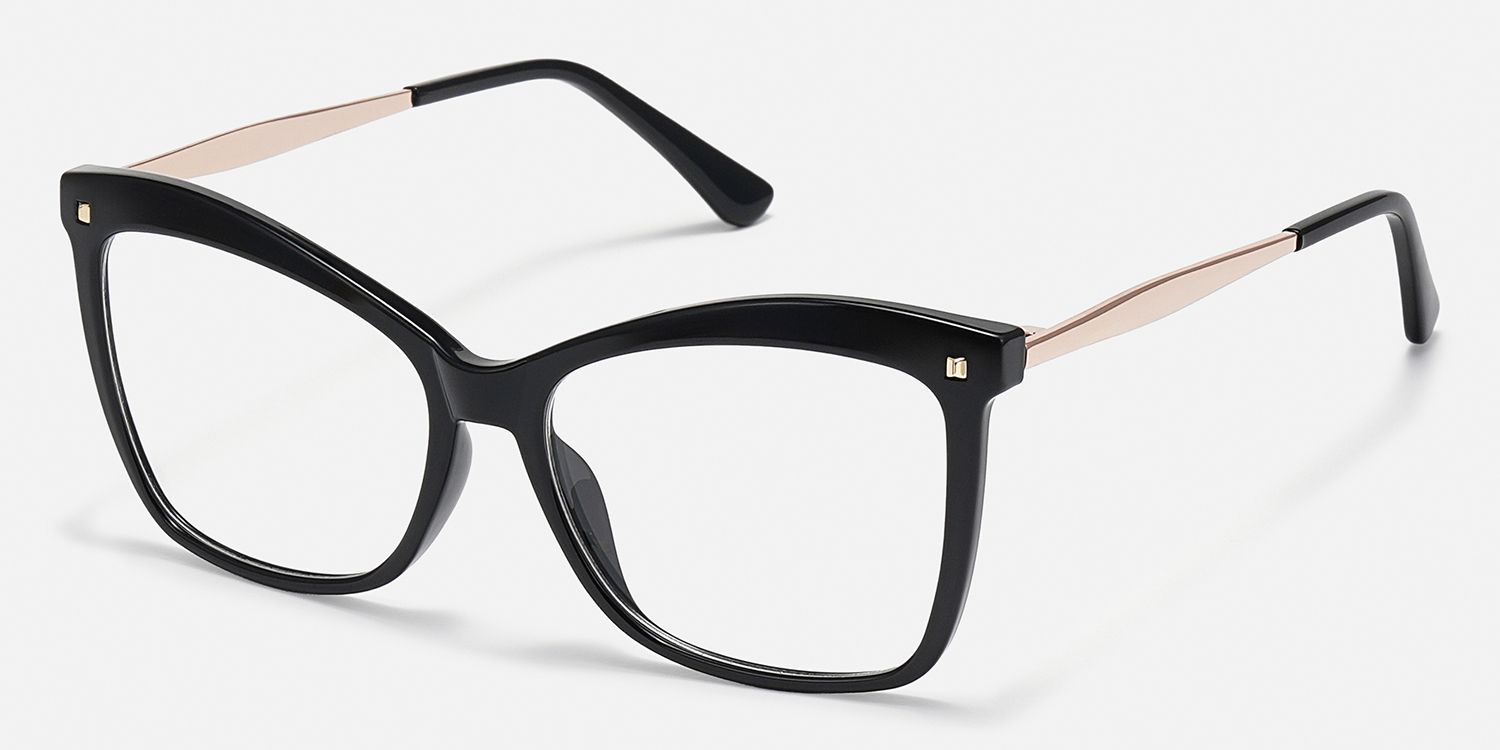 Libby - Butterfly Black Eyeglasses | Vooglam Front View