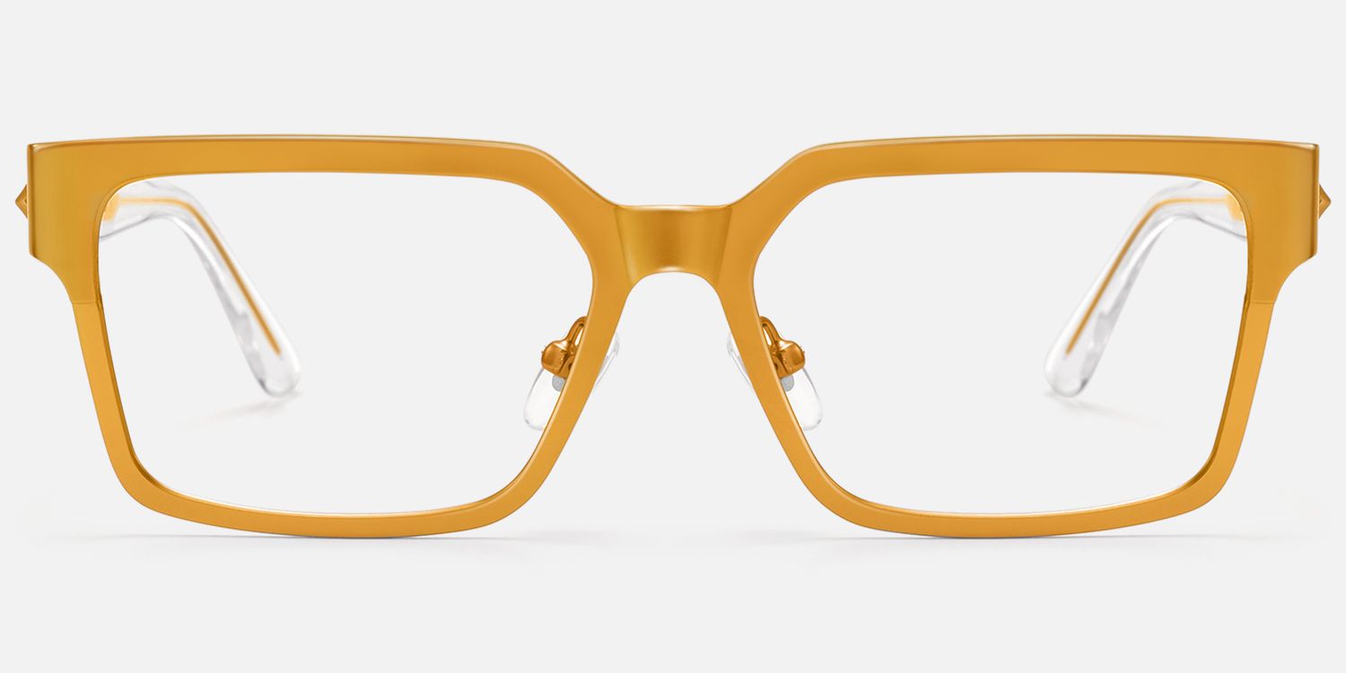 Vector - Matte Orange Cyber Metal Star Glasses by Vooglam - Angle View