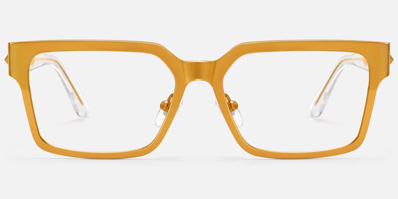 Vector - Matte Orange Cyber Metal Star Glasses by Vooglam