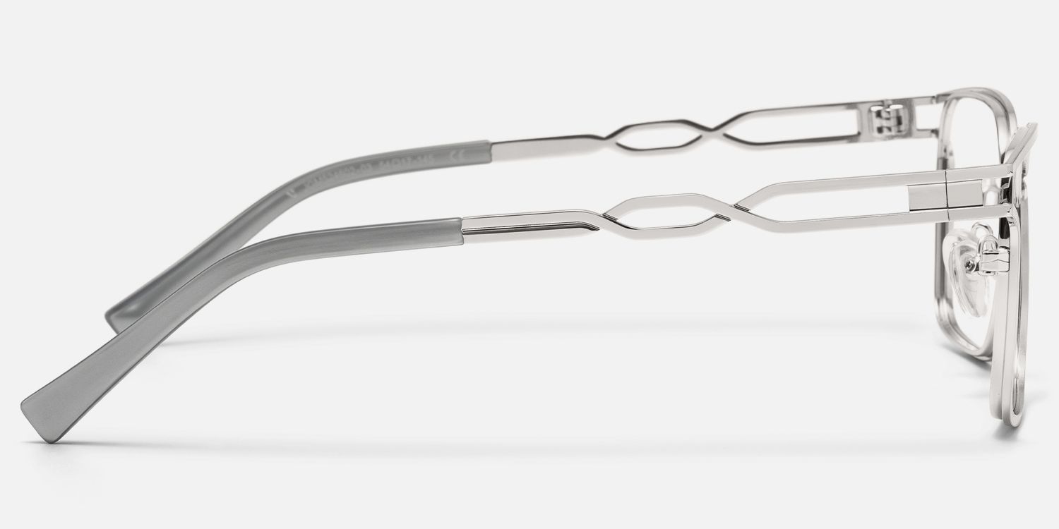 Frenzy - Rectangle Silver Eyeglasses product detail 3