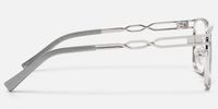 Frenzy - Rectangle Silver Eyeglasses | Vooglam Side View
