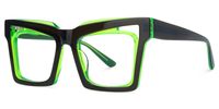 Emberlei - Square Green Eyeglasses | Vooglam Front View