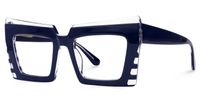 Faylinn - Rectangle Blue Eyeglasses | Vooglam Front View
