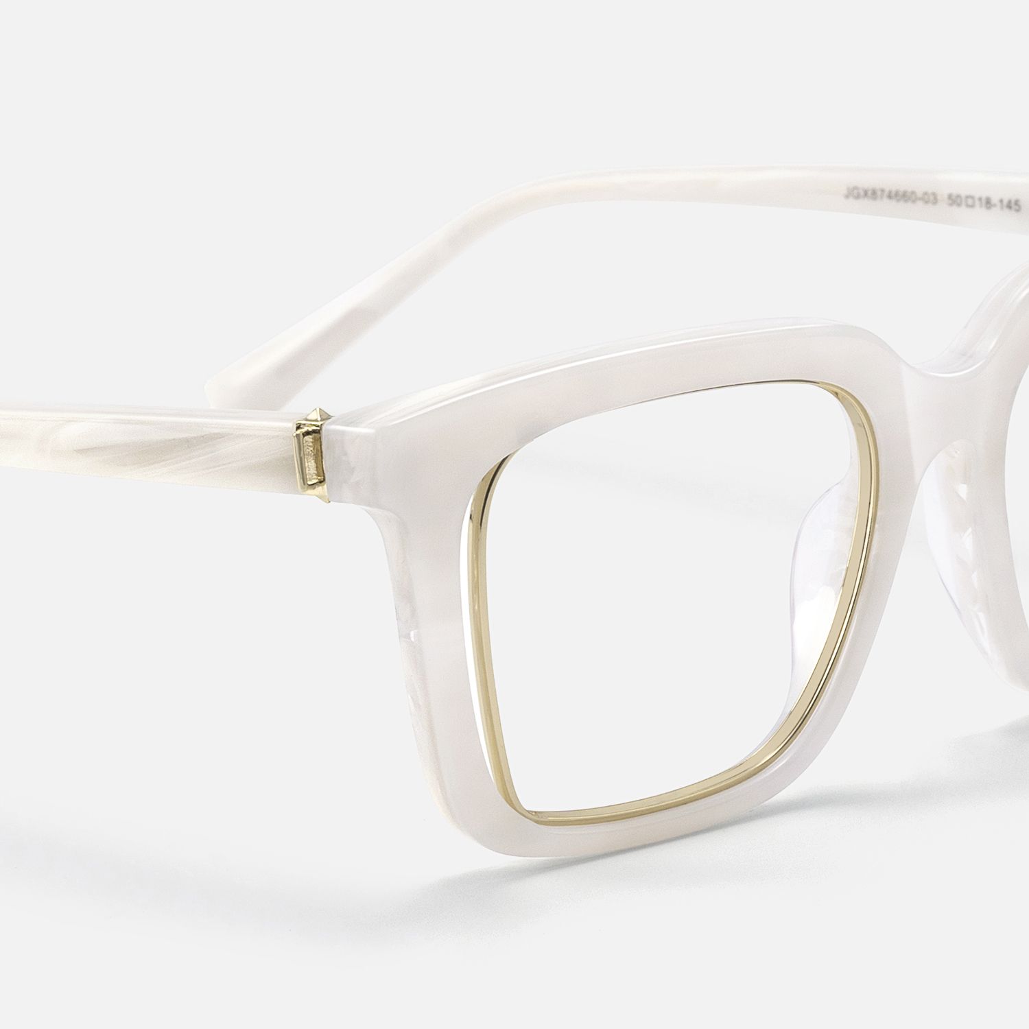 Chaparral - Retro Rectangle White Eyeglasses | Vooglam Design Details