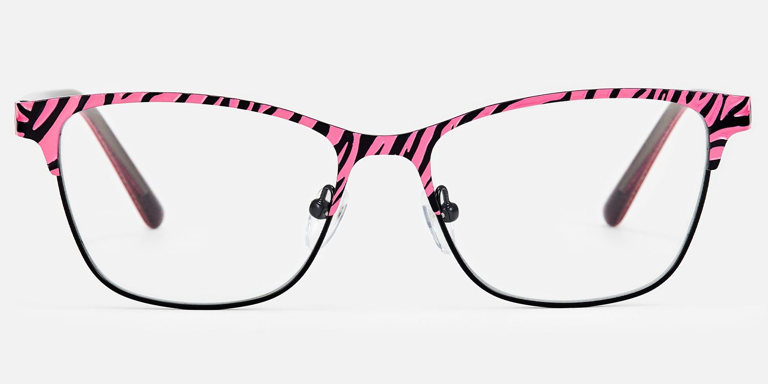 Laser - Rectangle Pink Eyeglasses | Vooglam Angle View